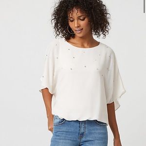Pearl Embellished Chiffon Top